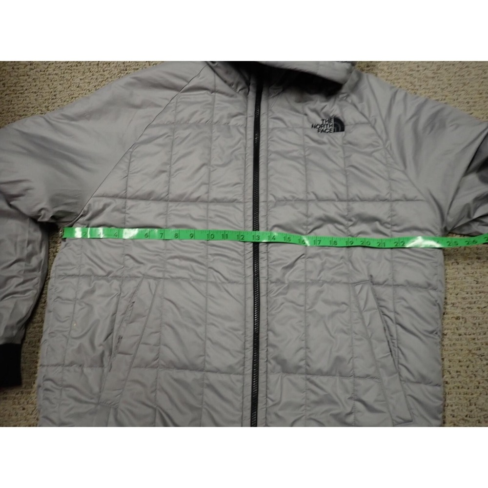 The North Face Reversible Jacket Mens XL Black Grey Good Quilted Hooded Puffer - Picture 13 of 15